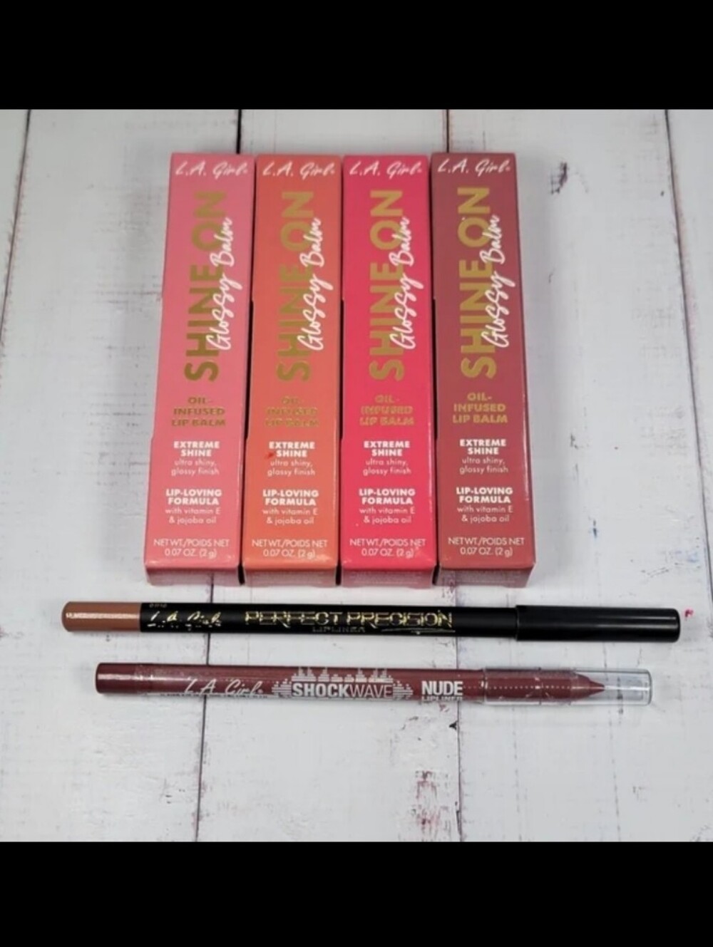 L.A. Girl Shine On Glossy Balm and L A. Girl Lip Liner Bundle NEW!
